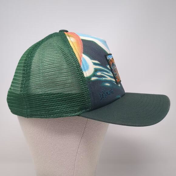 Buff Trucker Hat Green Blue OS Derek DeYoung Trout Fish Art Adjustable Snapback - Picture 5 of 8